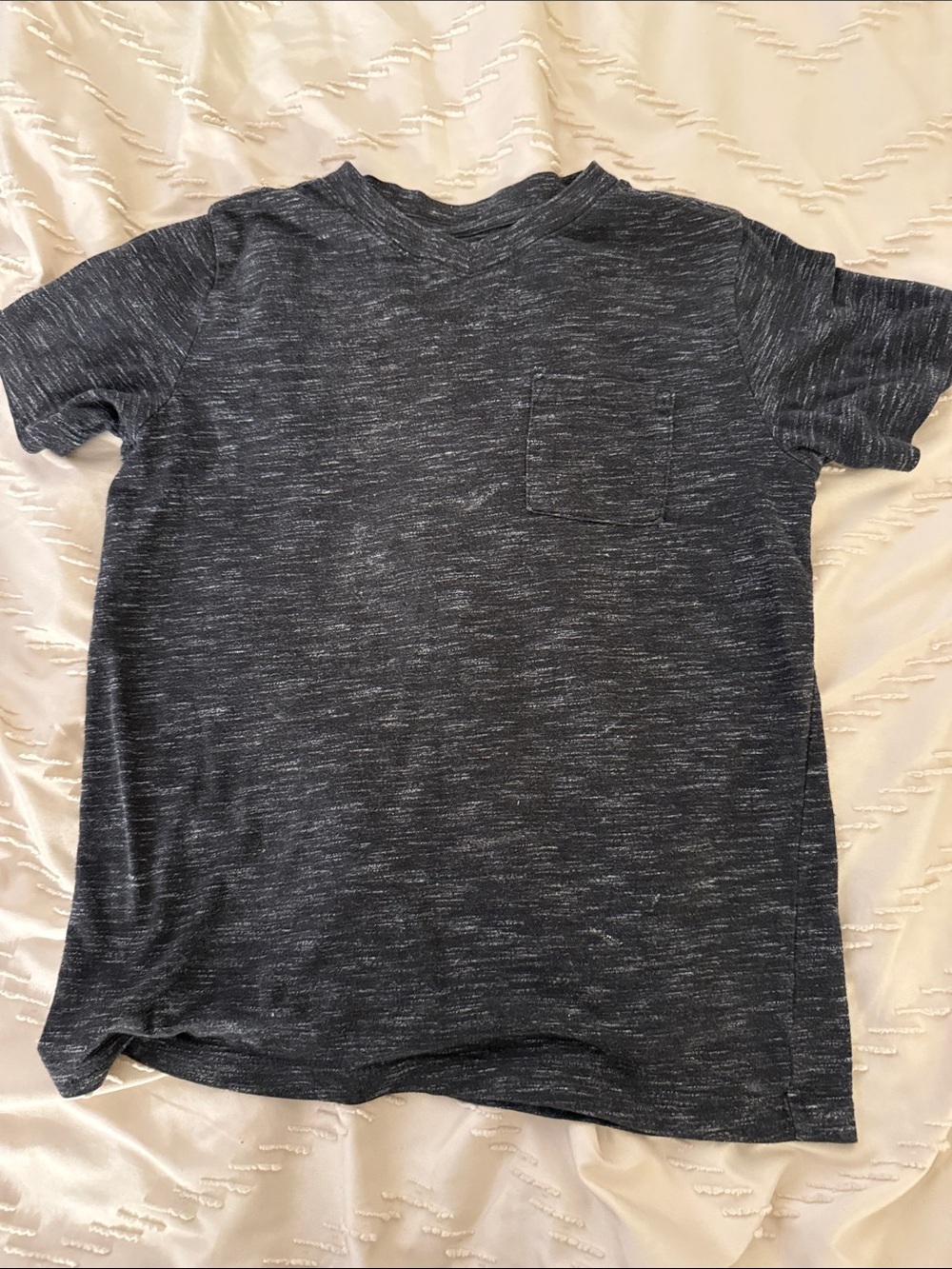 Cat & Jack Heathered Dark Grey Short-Sleeve Pocket Tee